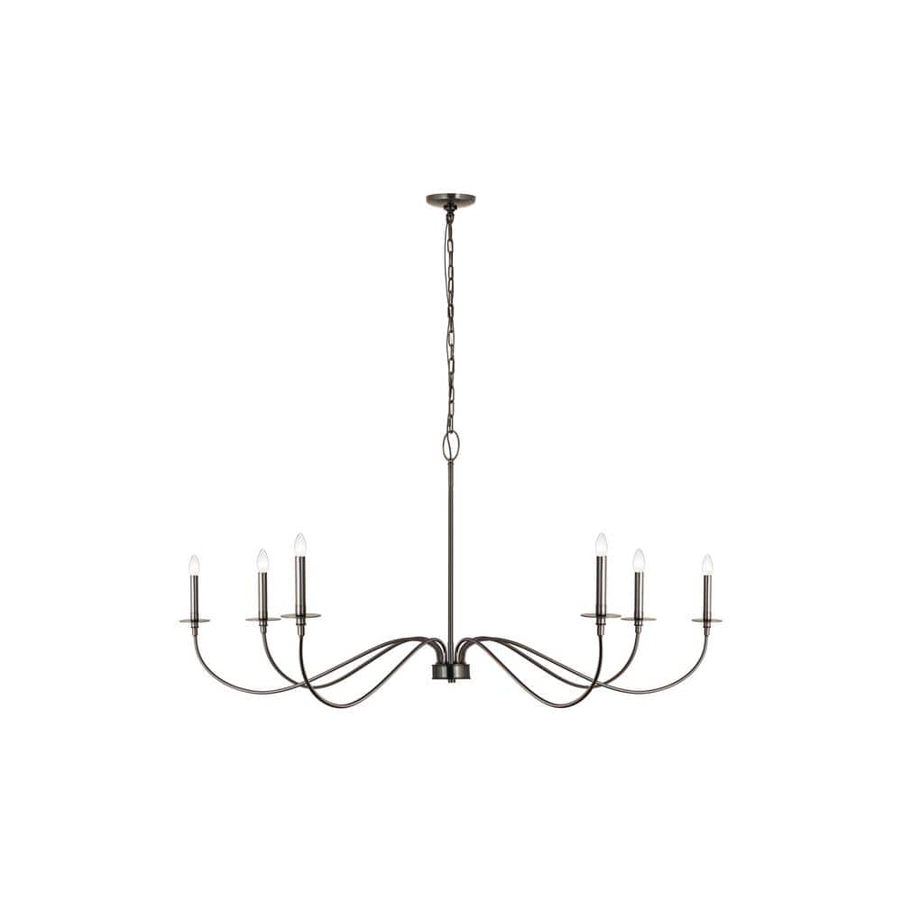 Arrington 6-Light Plated Bronze Chandelier with No Shade