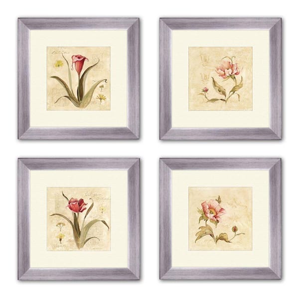PTM Images 14 in. x 14 in. "Perfect Flower" Matted Framed Wall Art (Set of 4)
