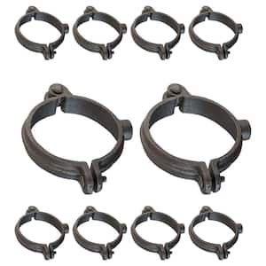 1 in. Hinged Split Ring Pipe Hanger, Malleable Iron Clamp with 3/8 in. Rod Fitting, for Suspending Tubing (10-Pack)