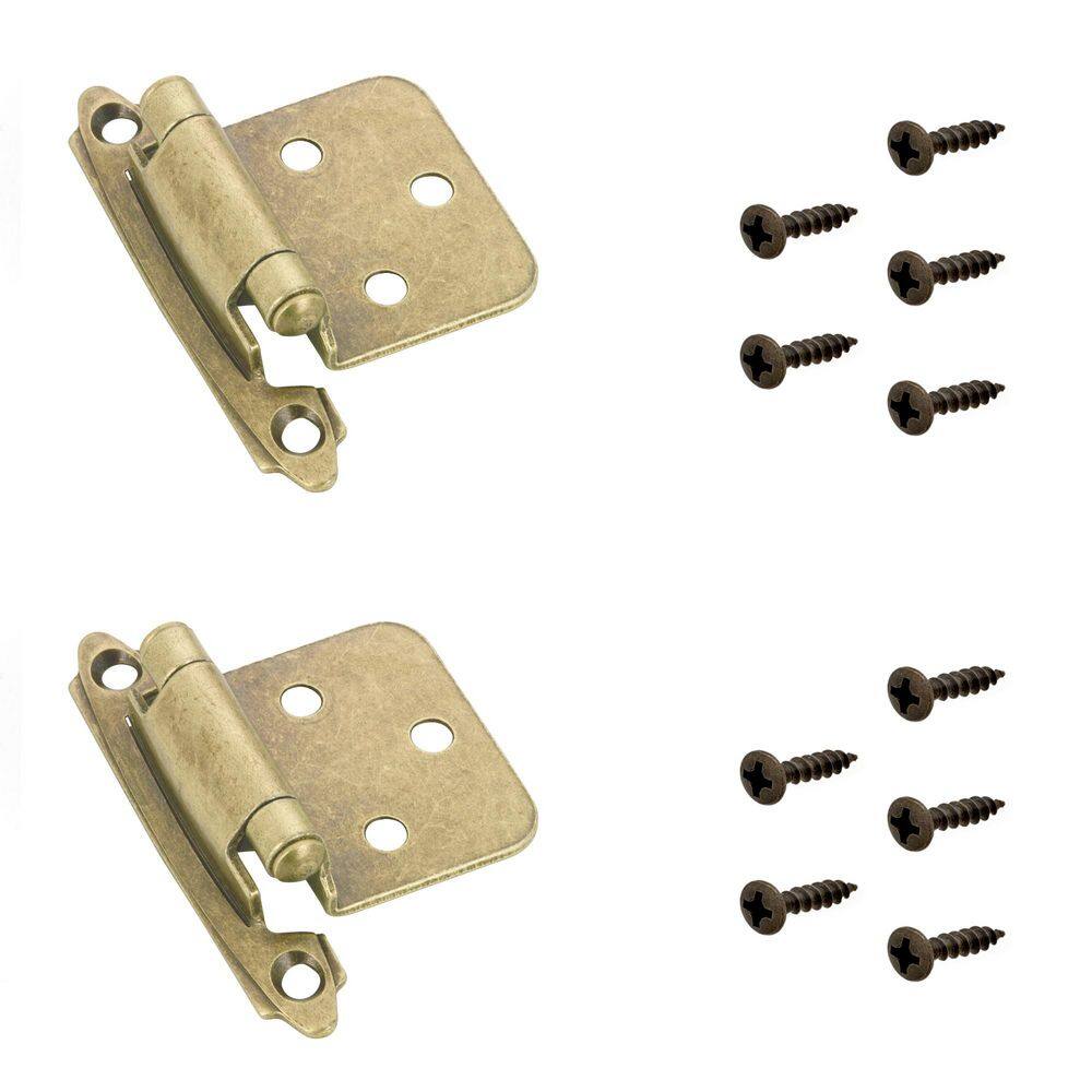 (2-Pack) Antique Brass Semi-Concealed Self-Closing Variable Overlay for Face Frame Cabinet Hinge price history on PriceWatchPro