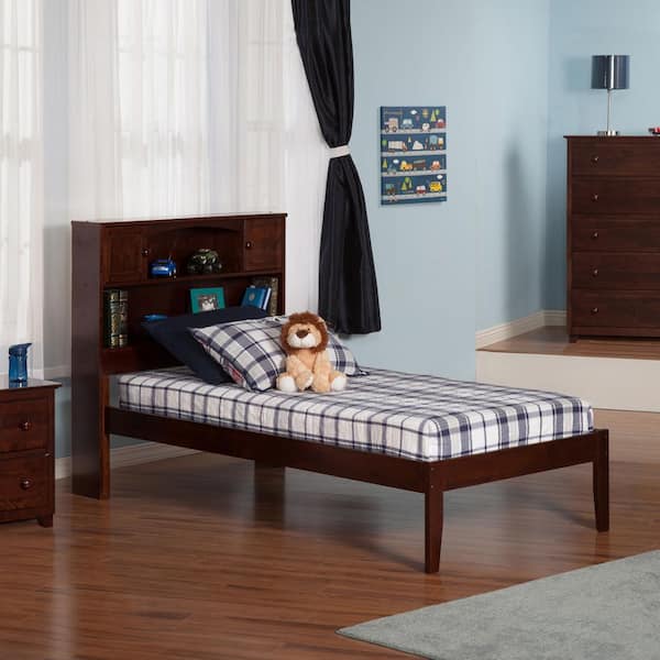 AFI Newport Walnut Twin Platform Bed with Open Foot Board