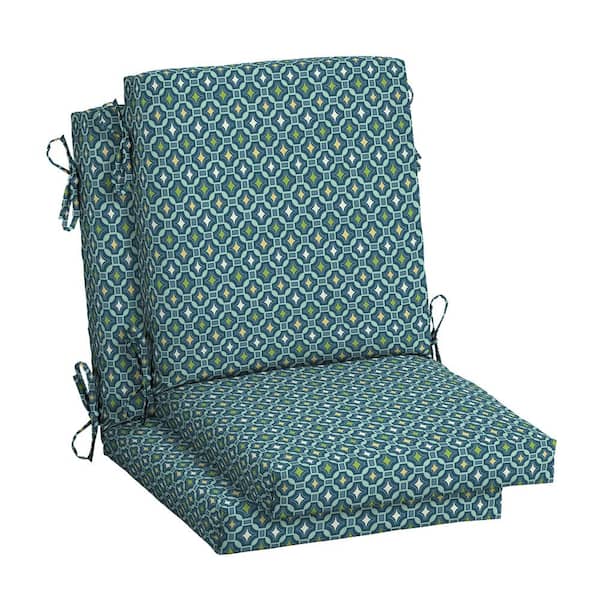 ARDEN 18 in. x 16.5 in. Mid Back Outdoor Dining Chair Cushion in Alana Tile (2-Pack)