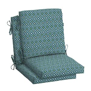 18 in. x 16.5 in. Mid Back Outdoor Dining Chair Cushion in Alana Tile (2-Pack)