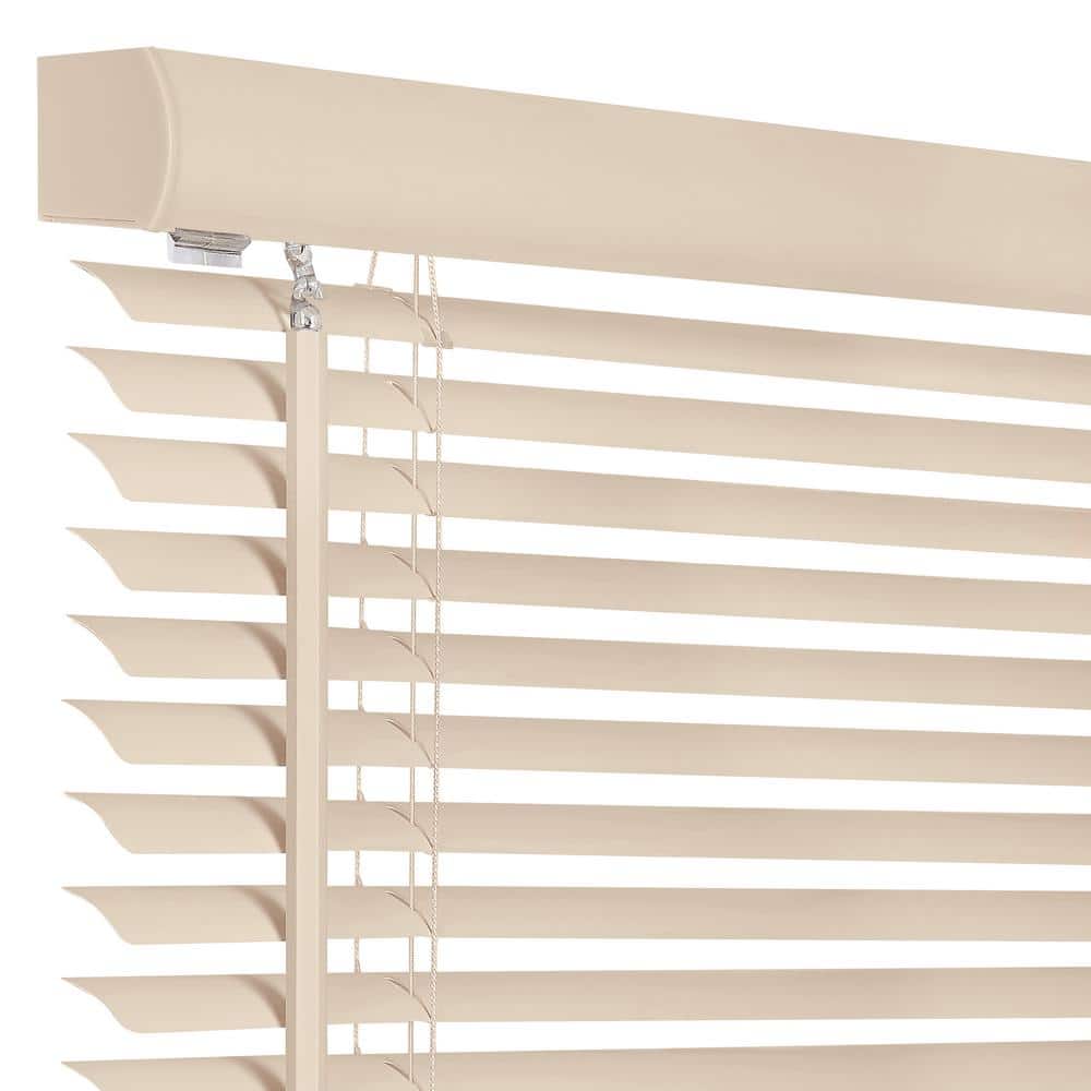 GII Morningstar Alabaster Cordless Light Filtering Vinyl Mini Blind with 1 in. Slats 34 in. W x 64 in. L