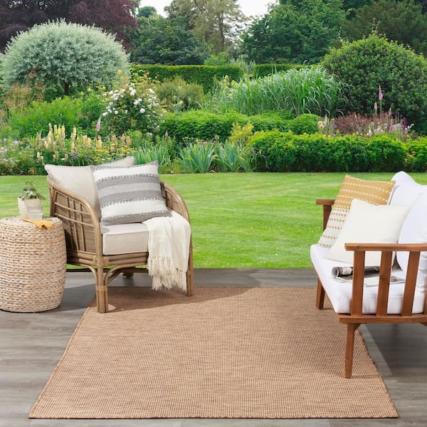 Positano Jute 5 ft. x 7 ft. Solid Contemporary Indoor/Outdoor Area Rug