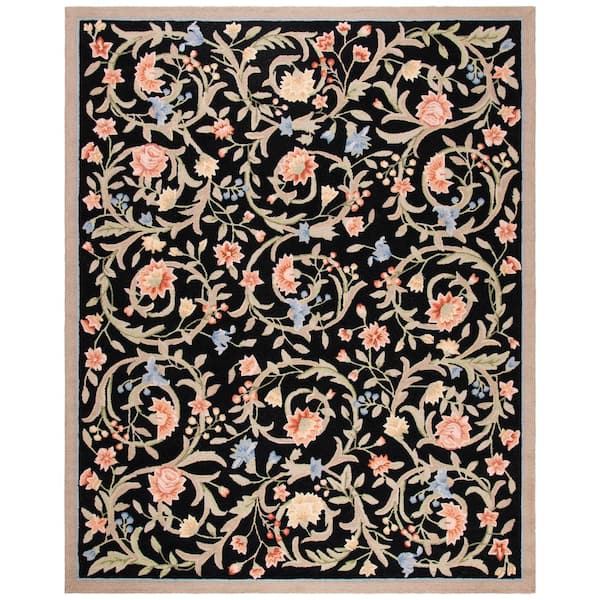Chelsea 11 ft. x 15 ft. Black Floral Area Rug