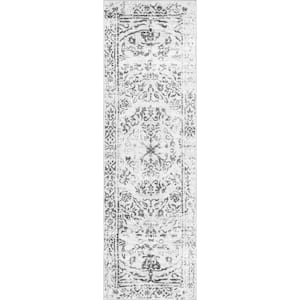 Bess Persian Vintage Machine Washable Ivory 3 ft. x 8 ft. Runner Rug Area Rug