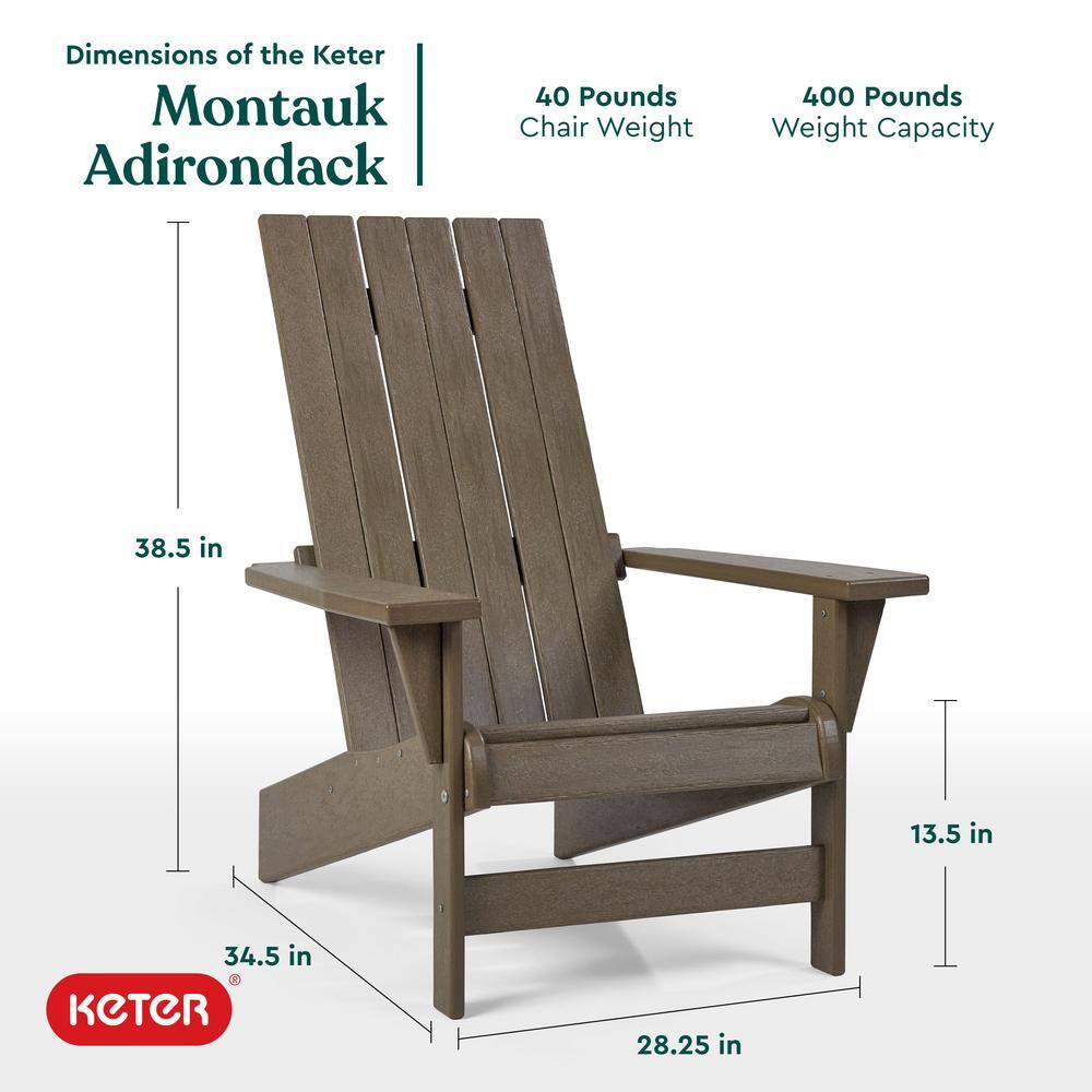 Weatherwood Plastic Adirondack Armchair for Outdoor Use