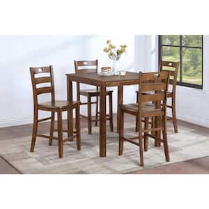 New Classic Furniture Salem 5-Piece Tobacco Wood Top Counter Table Set