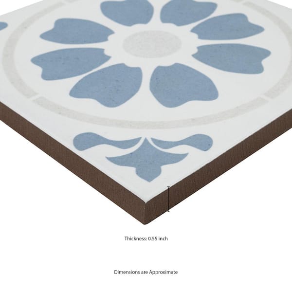 Encaustic Tamensa 8 in. x 8 in. Matte Porcelain Floor and Wall Tile (5.16 sq. ft./Case)