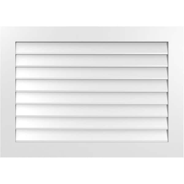 Ekena Millwork 42 in. x 30 in. Vertical Surface Mount PVC Gable Vent: Decorative with Standard Frame