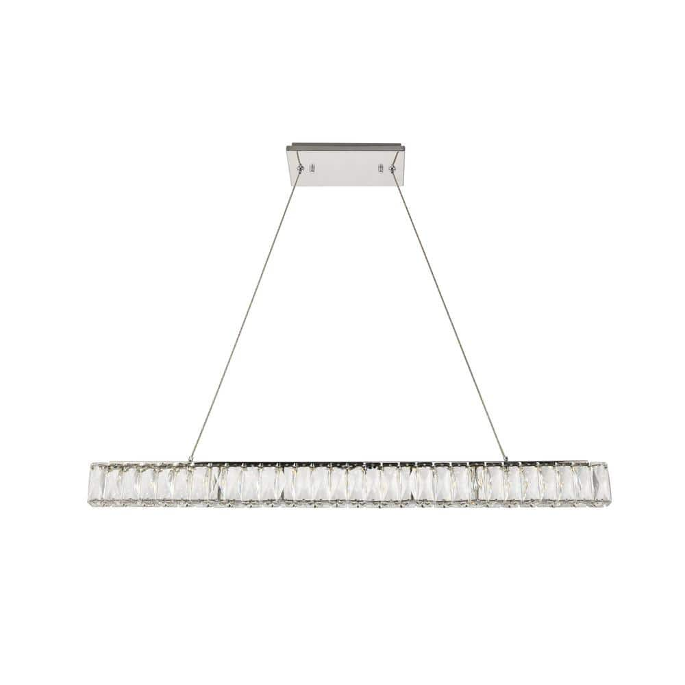 RRTYO Noventa 30-Watt Integrated LED Brass Crystal Chandelier 16PLLEDCTGDV1  - The Home Depot