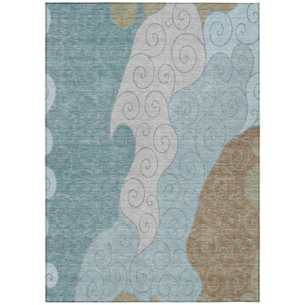 Chantille Machine Washable Indoor/Outdoor Abstract ACN2464 Teal 9 ft. x 12 ft. Area Rug price history on PriceWatchPro