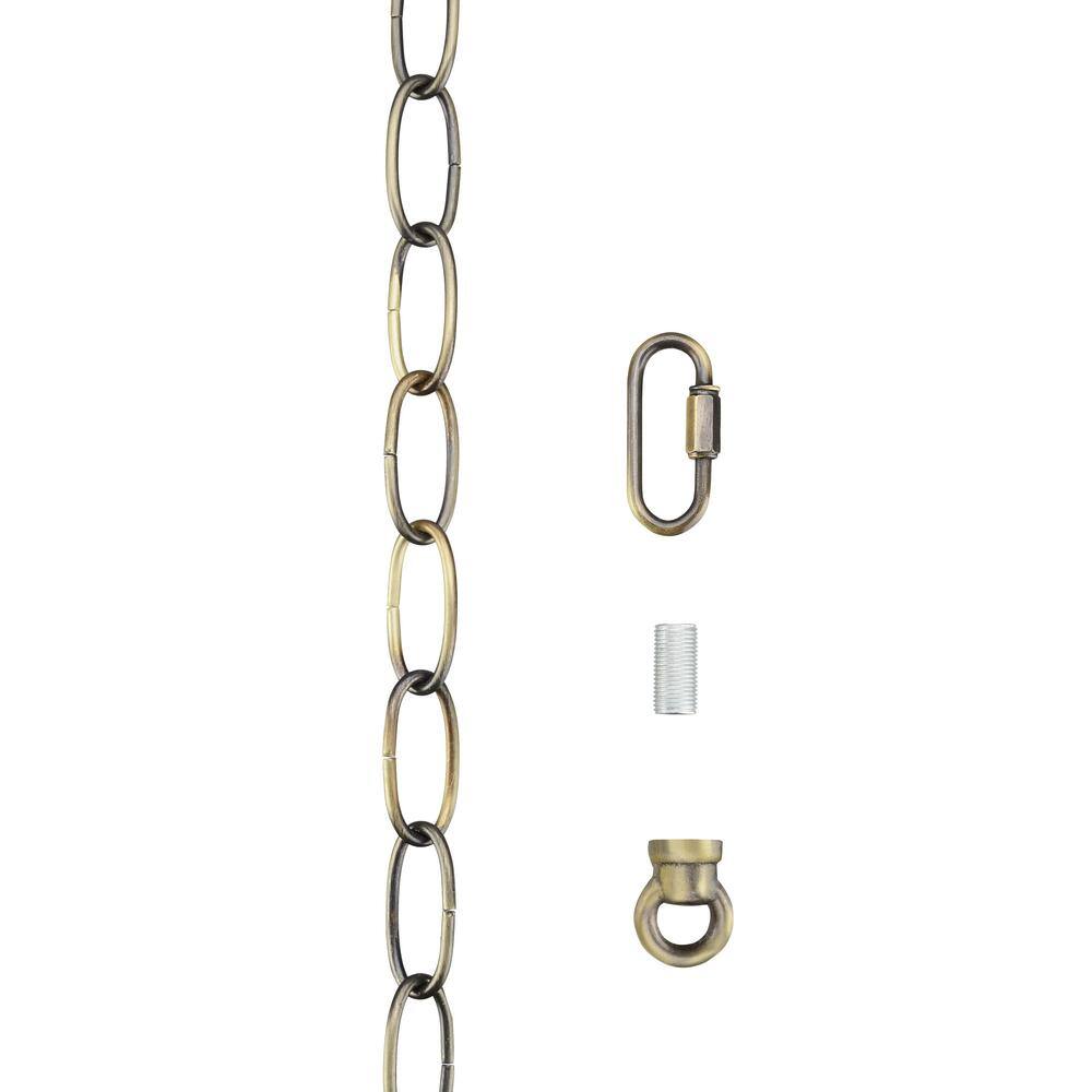 Antique Brass 6 ft. Steel Chain with Quick Link Connector