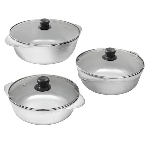 3L/3.17qt Non-stick Pot Stainless Steel Stock Pot with Lid + Steaming Rack