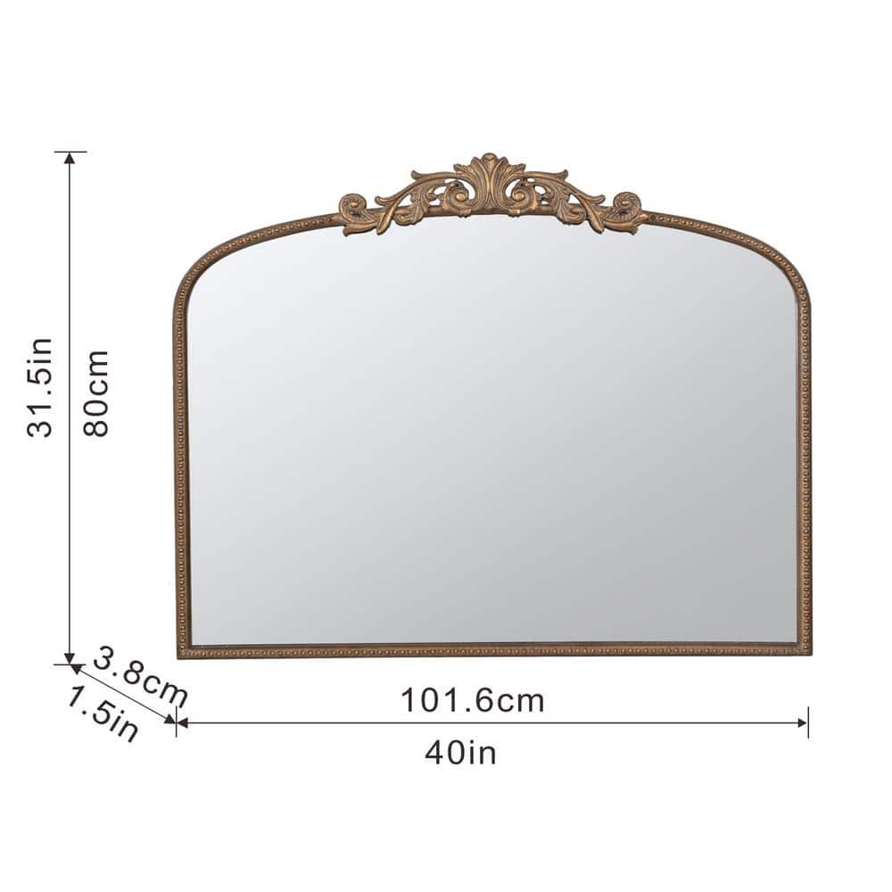 Luxurious Gold-Framed Rectangular Wood Dresser Mirror 40"x31"