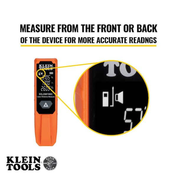 Klein Tools Compact Laser Distance Measure 93LDM100C - The Home Depot