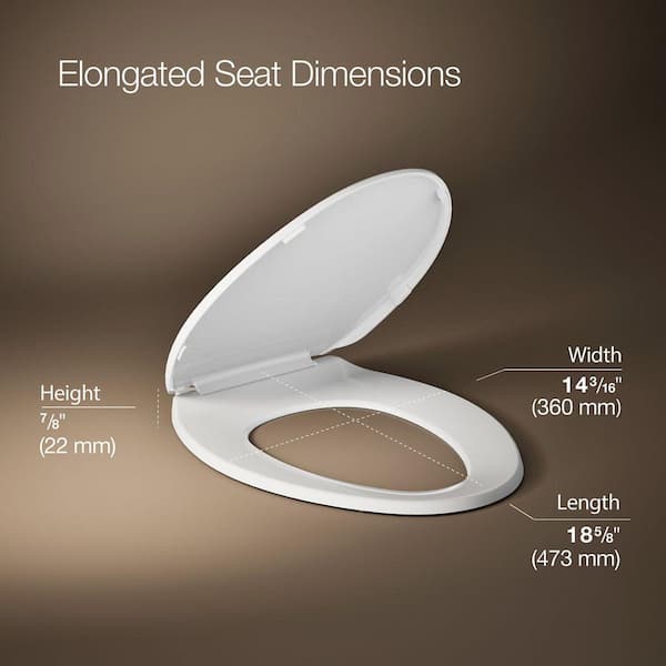 KOHLER Brevia Elongated Toilet Seat with Quick-Release Hinges in