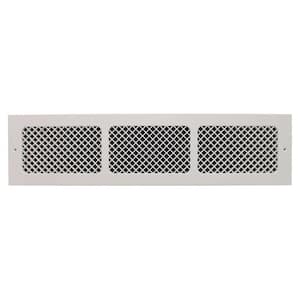 Essex Base Board 30 in. x 6 in. Opening, 8 in. x 32 in. Overall Size, Polymer Resin Decorative Return Air Grille, White