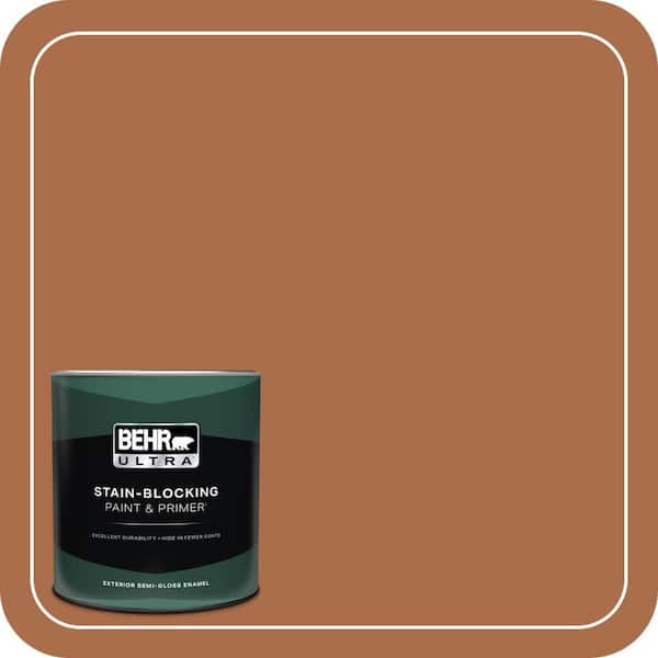 BEHR ULTRA 1 qt. #QE-13 Smoldering Copper Semi-Gloss Enamel Exterior Paint & Primer