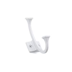 4-3/8 in. (111 mm) White Transitional Wall Mount Hook