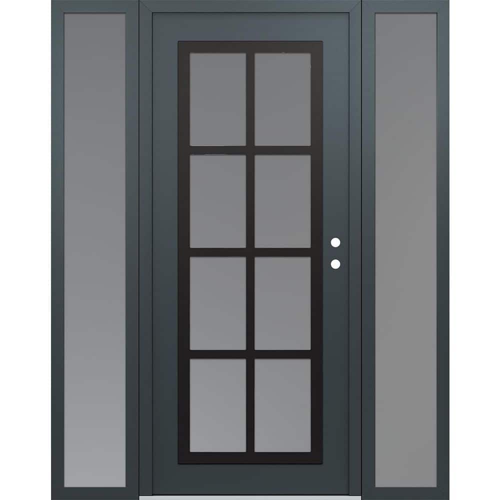 C16 68 in. x 80 in. Black P Left-Hand/Inswing Frosted Glass Anth/Anth 2 Sidelite Steel Prehung Front Door price history on PriceWatchPro