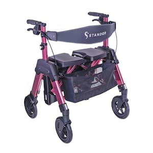 EZ Fold-N-Go 4-Wheel Bariatric Rollator with Large Seat in Pink