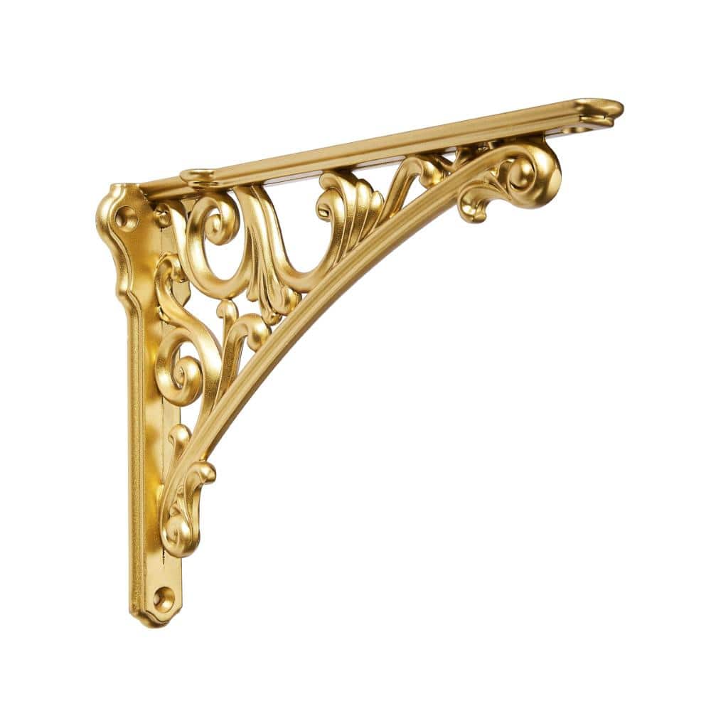 "4-Pack 8"" Decorative Vintage Shelf Brackets – Heavy Duty Ornate Design, Antique Gold Finish, Hardware Included" price history on PriceWatchPro