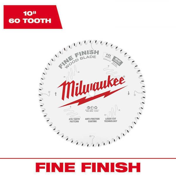 Milwaukee 10 in. x 60-Tooth Fine Finish Circular Saw Blade