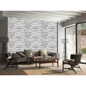 3D Falkirk Renfrew II 1/50 in. x 38 in. x 19 in. White Grey Faux Mosaic PVC Decorative Wall Paneling (5-Pack)