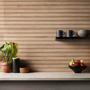 Brookline Ribbon Miel Brown 4 in. x 0.35 in. Matte Porcelain Floor and Wall Tile Sample