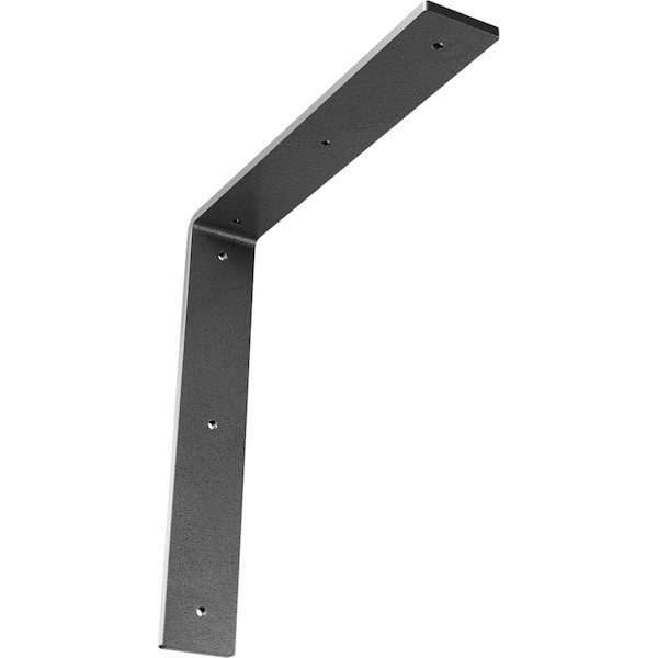 Ekena Millwork 12 in. x 2 in. x 12 in. Steel Hammered Silver Hamilton Bracket