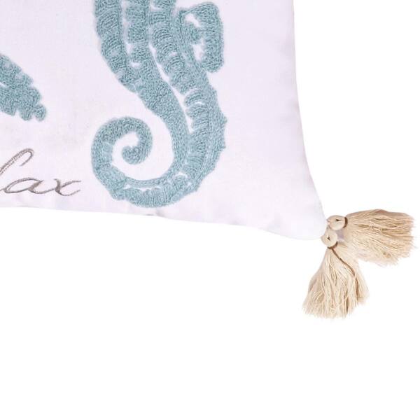 Decorative Pillows, Linen Throw Pillow, White Pink Blue Bird