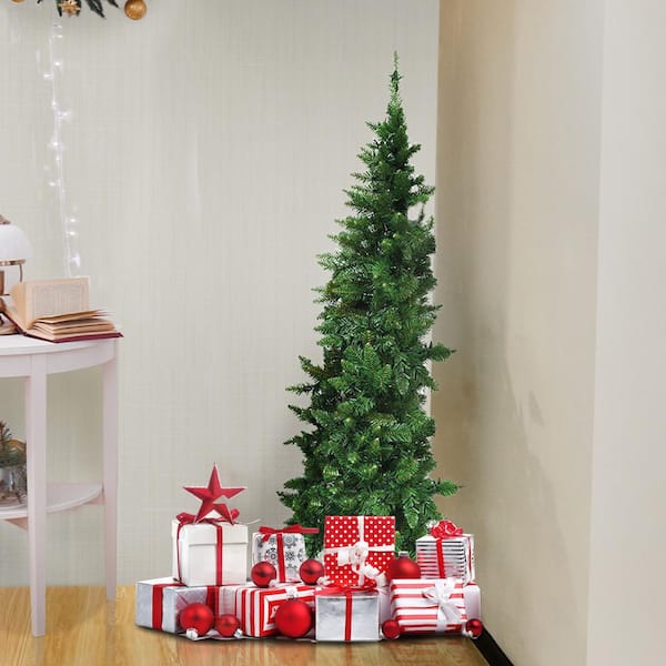 5 ft. Pre-lit PVC Artificial Half Christmas Tree with 250-Lights