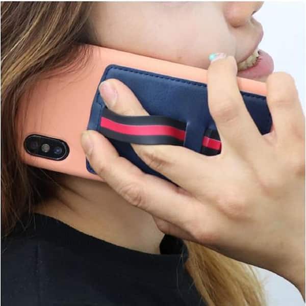 RapidX RXCARIBLK Cari 3-in-1 Phone Wallet with Card Holder Mobile Stand & Mobile Holder Strap - Black