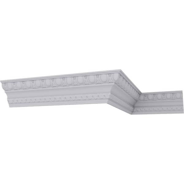 Ekena Millwork SAMPLE - 3-1/2 in. x 12 in. x 4-7/8 in. Polyurethane Bedford Egg and Dart Crown Moulding