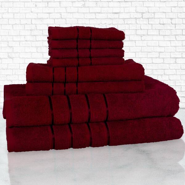 100% Cotton Quick Dry and Luxury Cherry Red Bath Towels (Pack of 4)