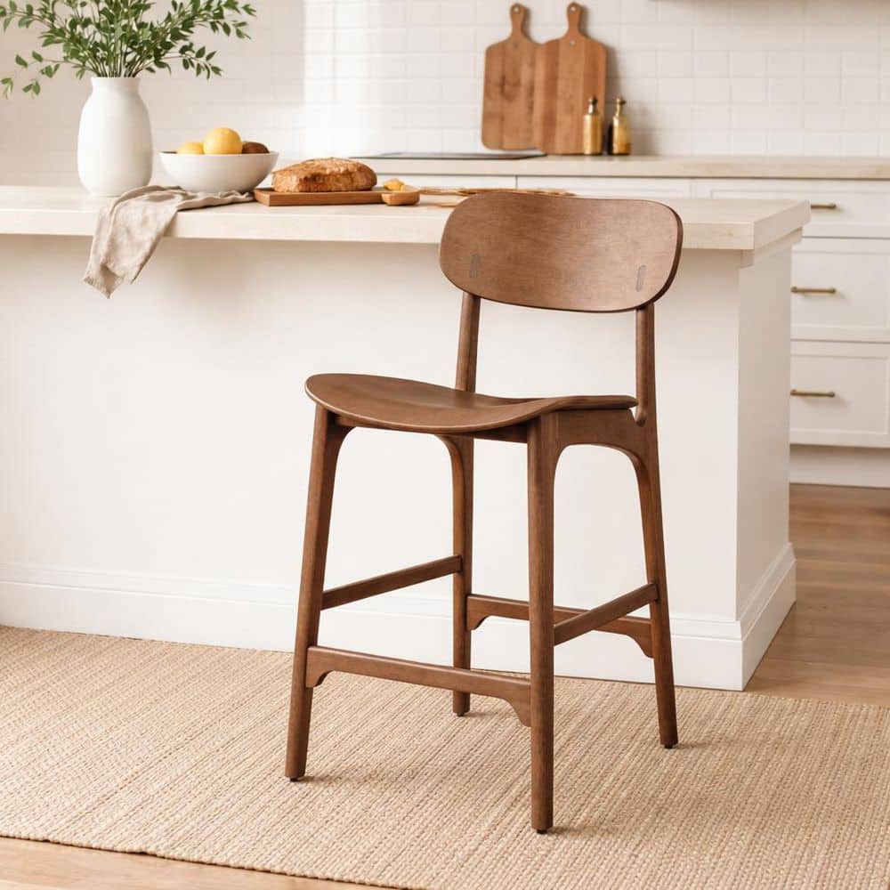 Boraam Solvang 24 in. Brown Ale Finish High Back Wood Counter