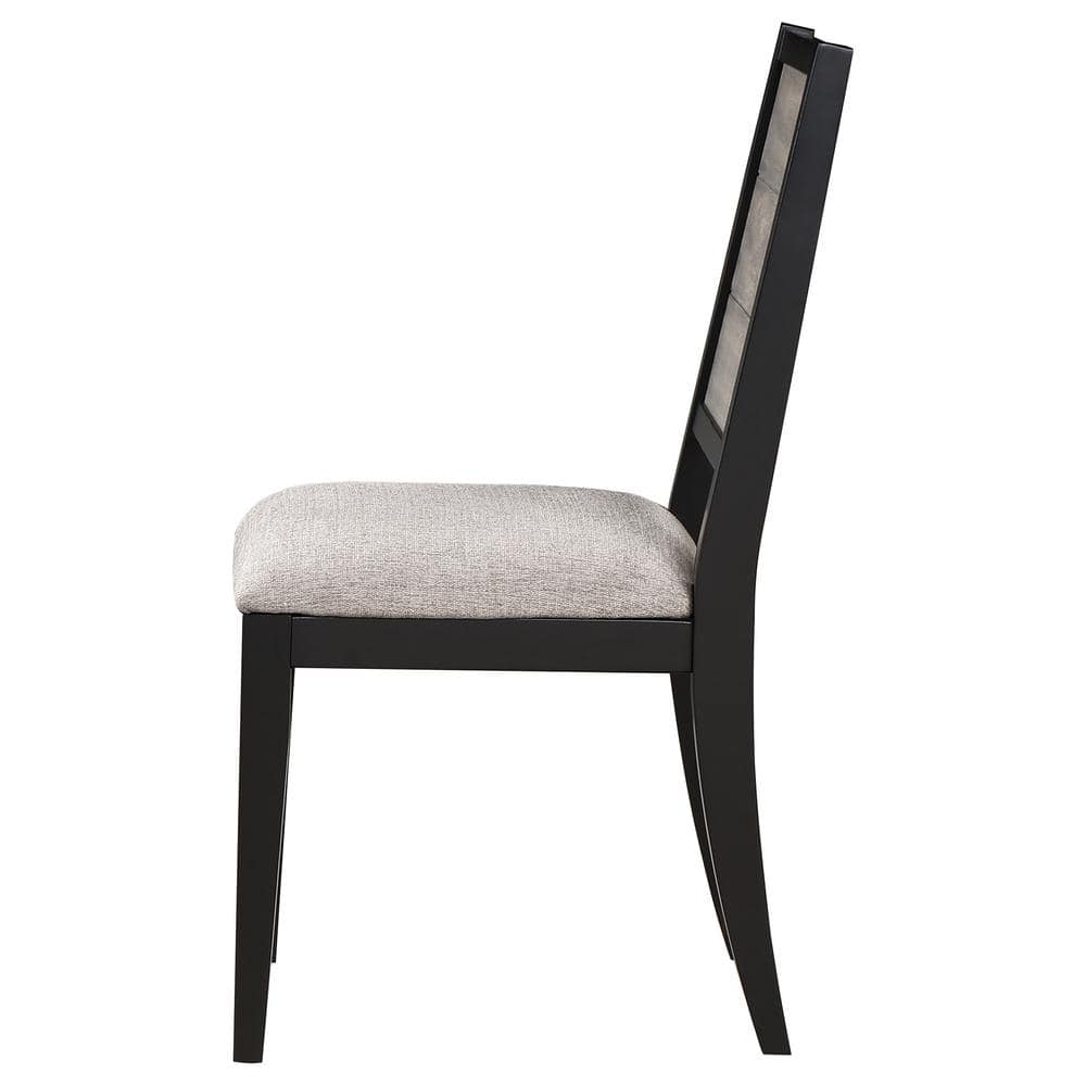Gray Upholstered Rustic Side Chair with Wood Frame