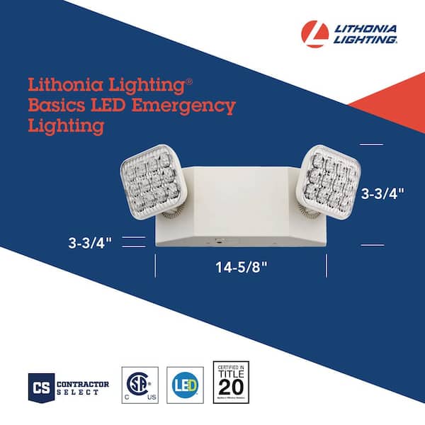 Lithonia Lighting Contractor Select EU2C 120/277-Volt Integrated LED White Emergency  Light Fixture with Battery EU2C M6 - The Home Depot