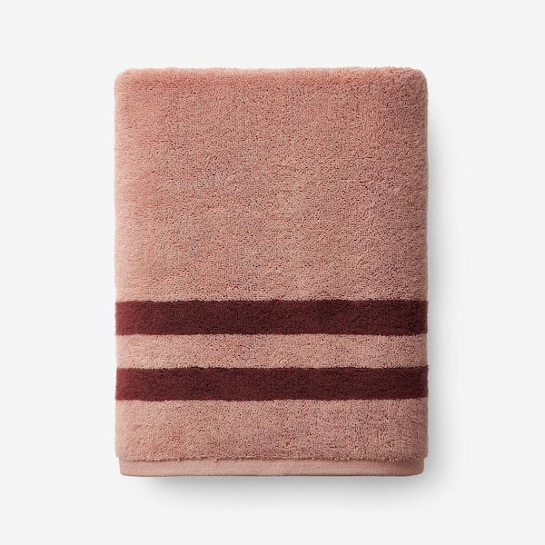 Legends Hotel Mirage Reversible Stripe Aegean Caramel Turkish Cotton Single Bath Towel