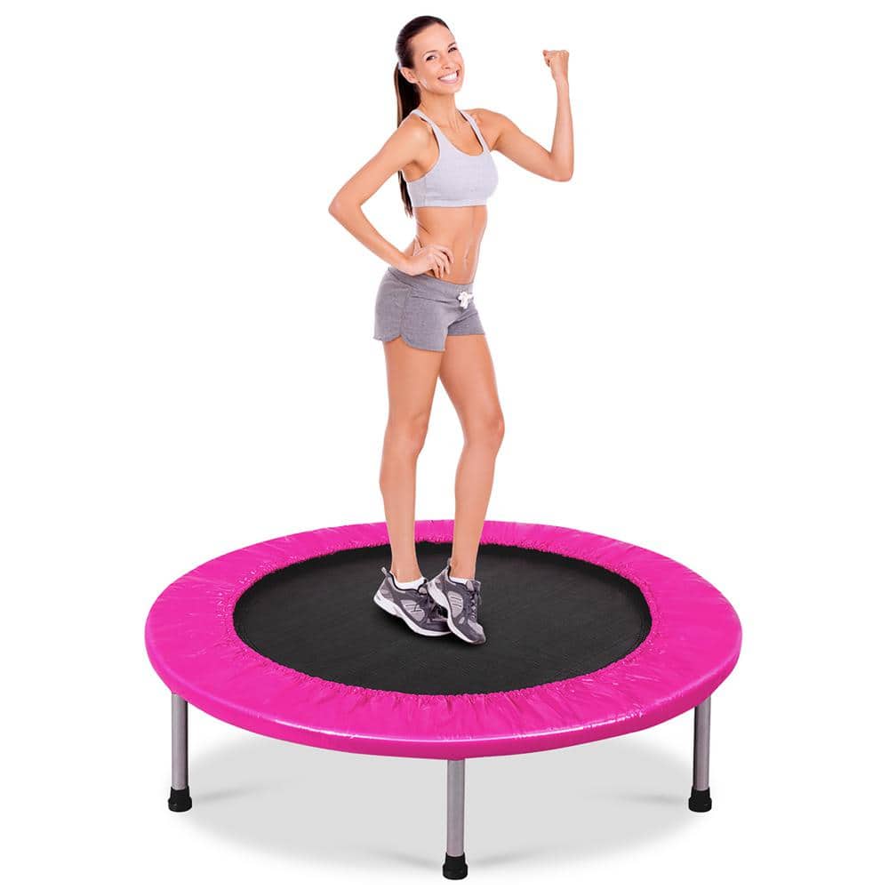 Costway 38 in. Rebounder Trampoline Adults and Kids Exercise Workout with  Padding and Springs SP37101PI - The Home Depot