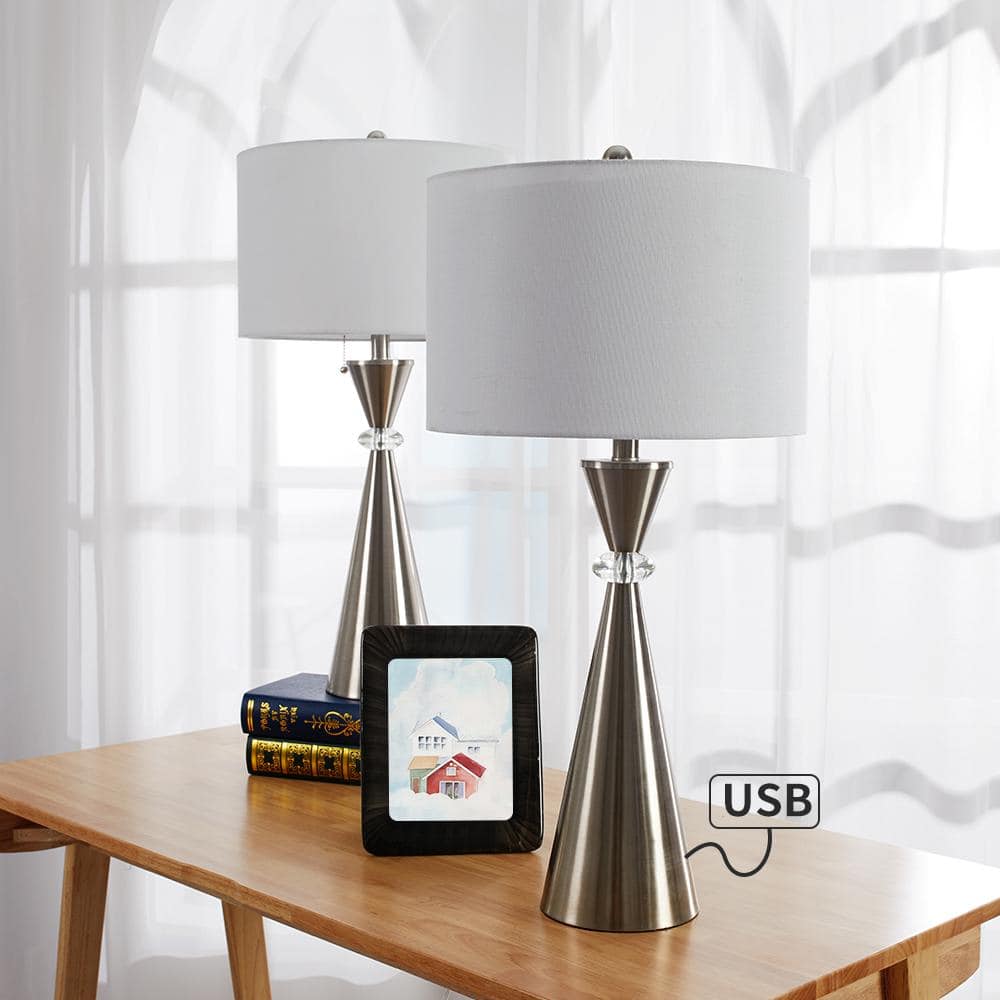 Karla Modern Table Lamps Set of with Hotel Style USB Charging Port B 通販 