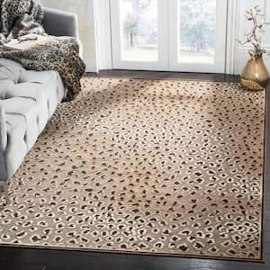 Paradise Beige/Brown 3 ft. x 4 ft. Abstract Animal Print Area Rug