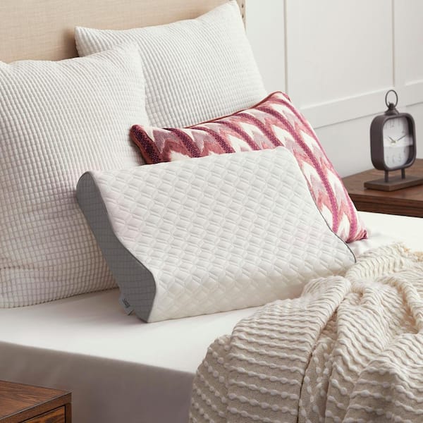 Aeris Contour Pillow,Premium Side Sleeper Pillow with Ventilated Memory Foam,Queen