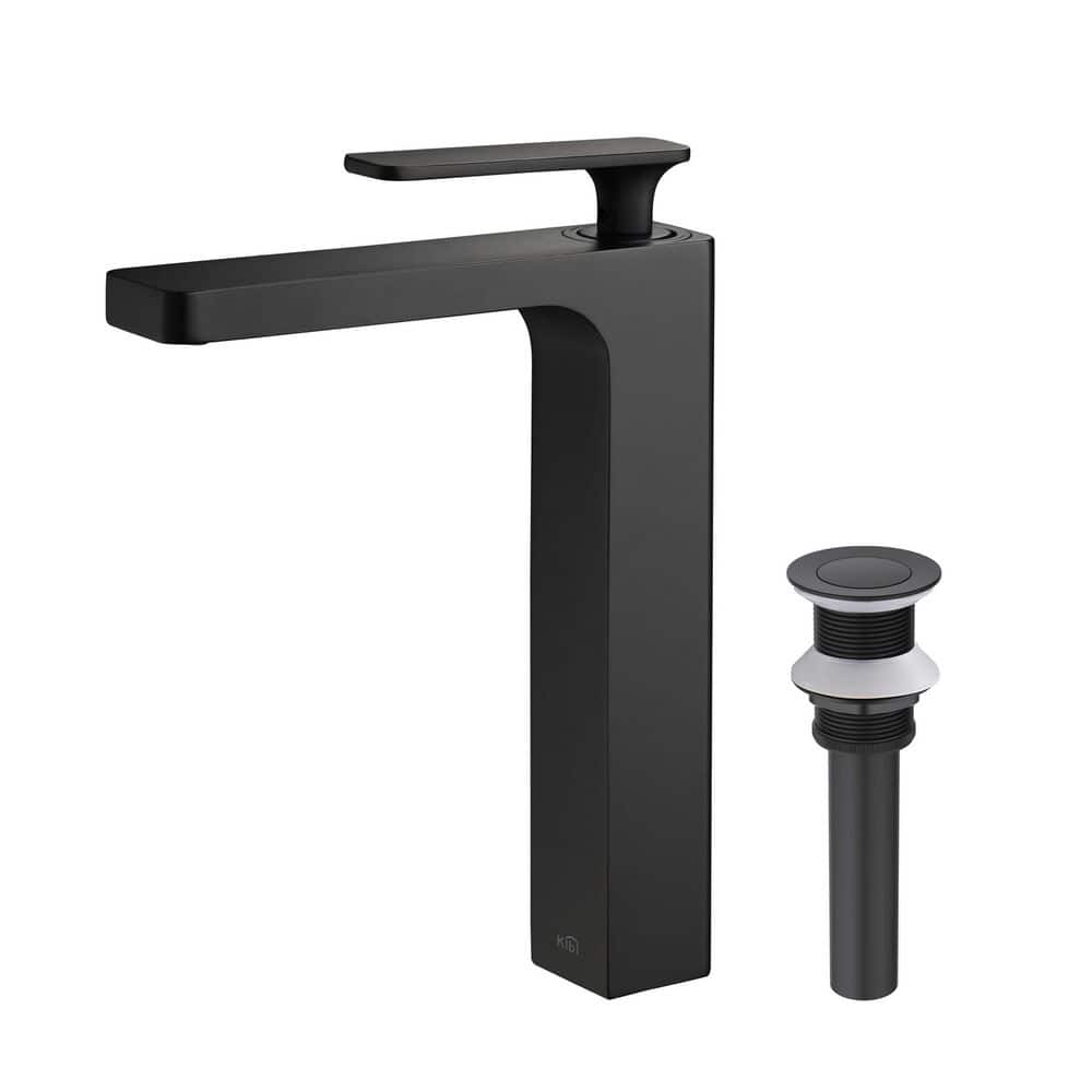 Single Handle Lever Handle Single Hole Bathroom Sink Faucet with Supply Lines and Pop-Up Drain in Matte Black price history on PriceWatchPro