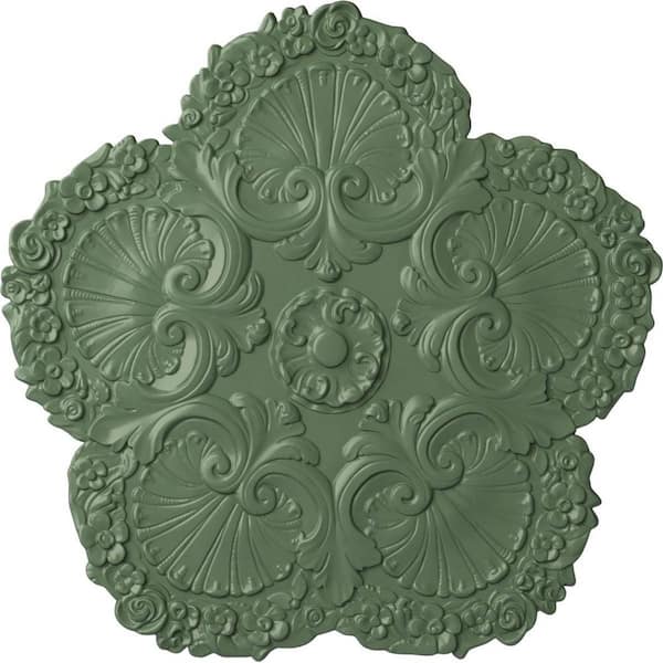 Ekena Millwork 25-5/8" x 1" Shell Urethane Ceiling, Hand-Painted Athenian Green