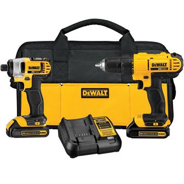 20V MAX Cordless Drill/Impact 2 Tool Combo Kit with (2) 20V 1.3Ah Batteries, Charger, and Bag