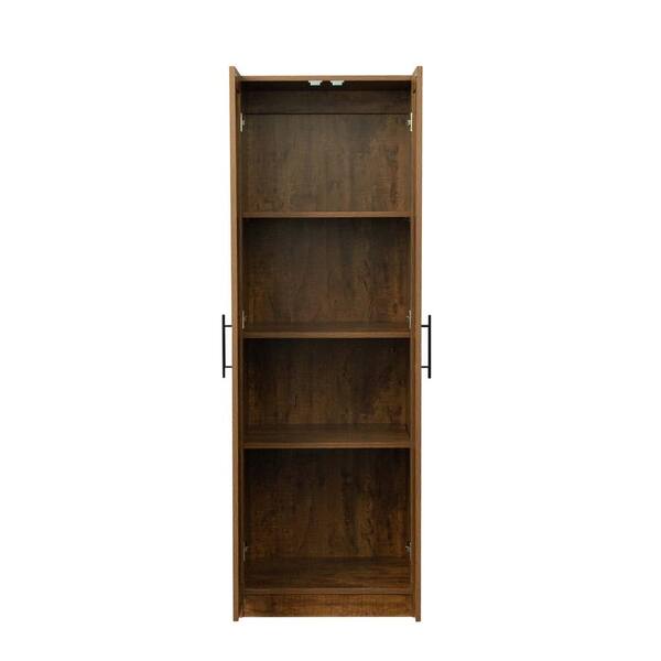 Walnut Hight Wardrobe Storage Cabinet 70.87 in. H x 39.37 in. W x 19.49 in. D, Brown