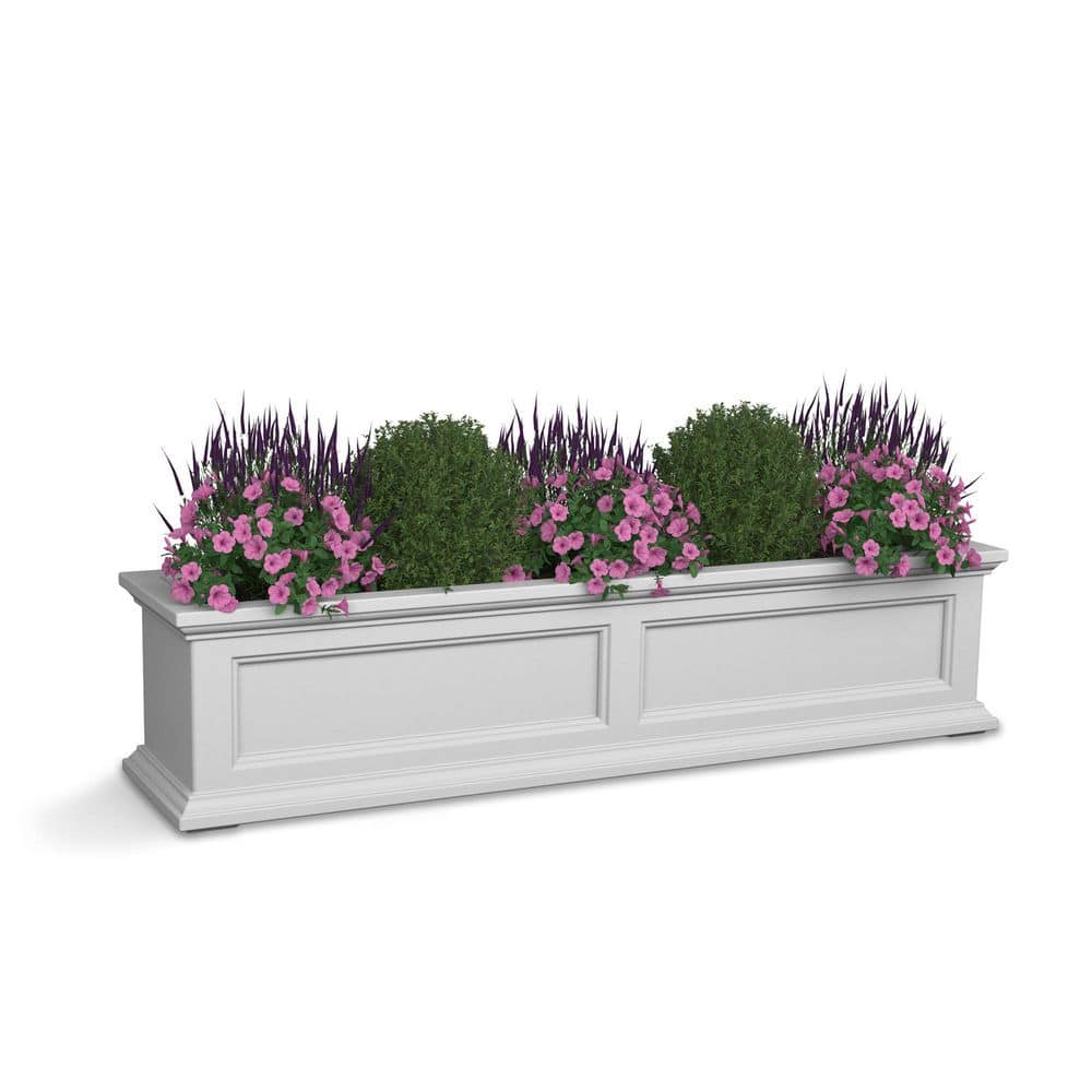 Fairfield White Polyethylene Self-Watering Window Box Planter